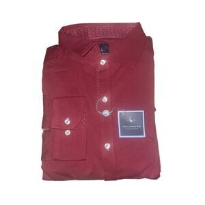 Tailorbyrd Collection Men's Button Down Red long Sleeve Shirt XXL M22538LS